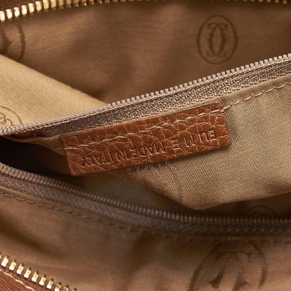 Cartier Marcello Punching Handbag Brown Leather Ladies CARTIER - Picture 10 of 12